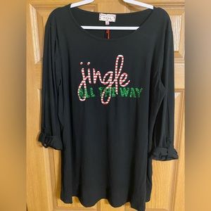 NWT Poof New York Merry Christmas blouse, Jingle all the way, Sz. 2X.